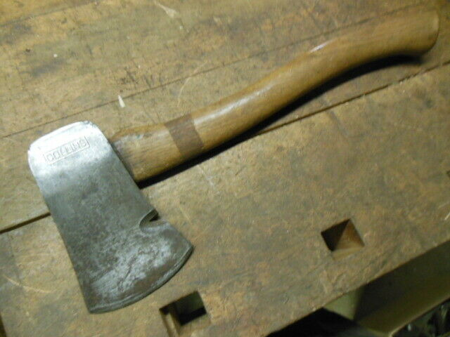 vintage COLLINS small camp hatchet with handle  old woodsman tool