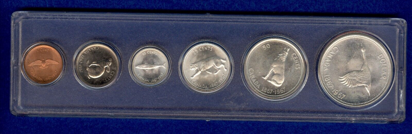 1867-1967 Canadian 6 Coin Uncirculated Wildlife Coin Set