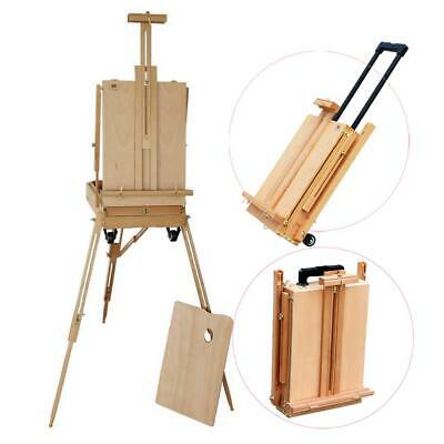 Artist Painting Wood Tripod Stand Sketch Box Portable Display Easel Floor Wheels