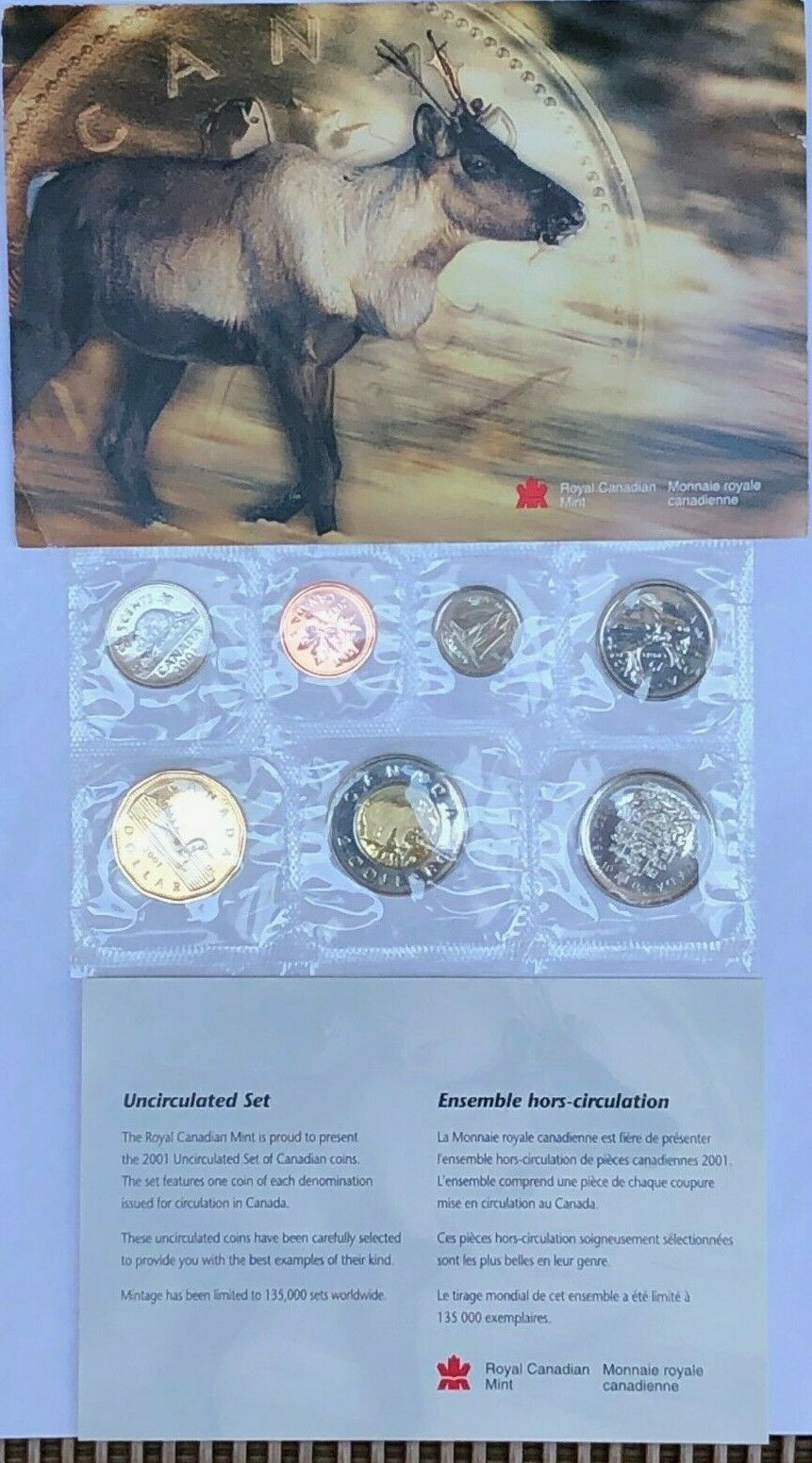 2001 CANADA Uncirculated Proof Like Royal Canadian Mint Set