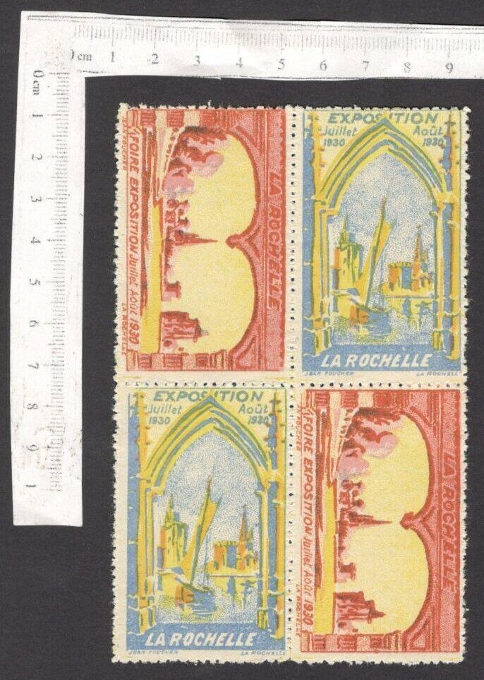 France 1930 La Rochelle Fair Exhibition poster stamps MH block of 4