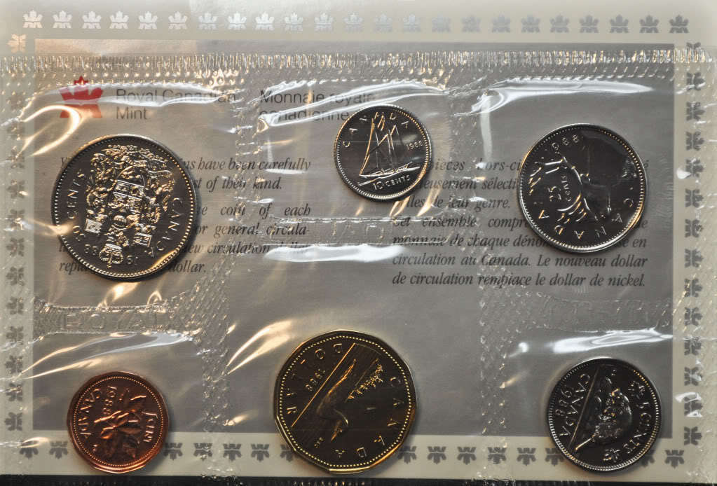 1988 Canadian Proof like 6 coins nickel Set sealed with COA & Envelope