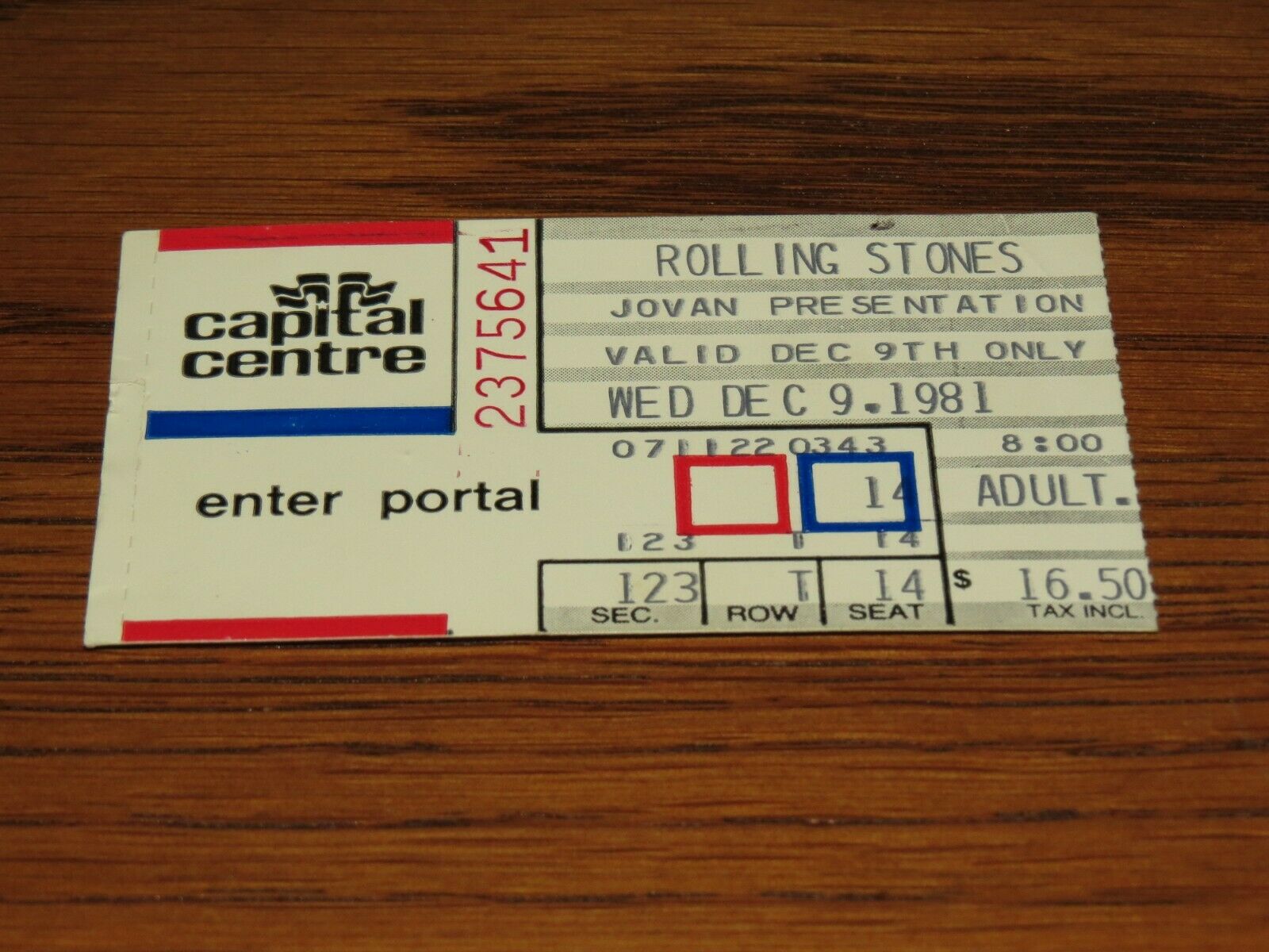 Rolling Stones 1981 Concert Ticket Stub Landover Md Tattoo You Capital Centre