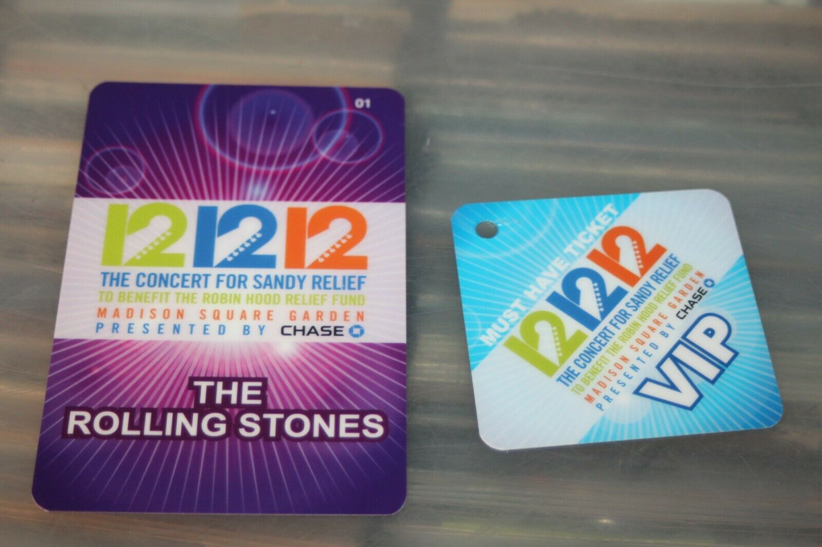 Rolling Stones  - Laminated Backstage Pass - Sandy Relief Concert 2012