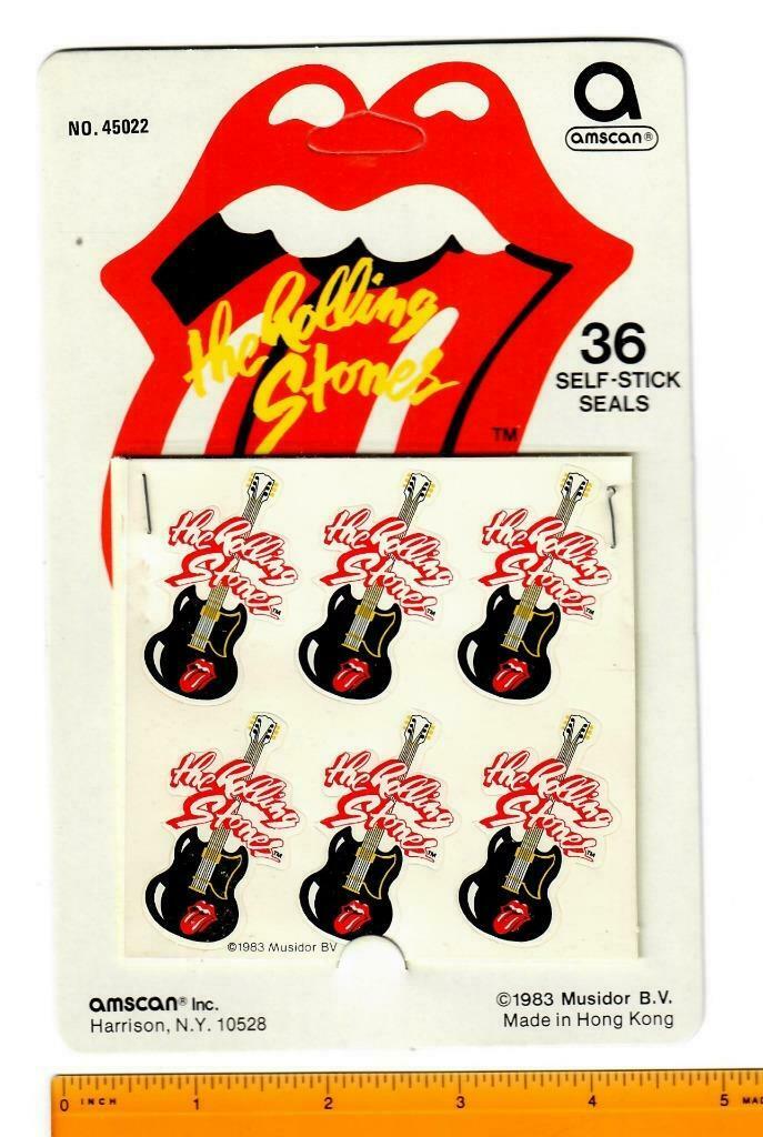 Rolling Stones 1983 Guitar Stickers 45022 Sealed package of 36!
