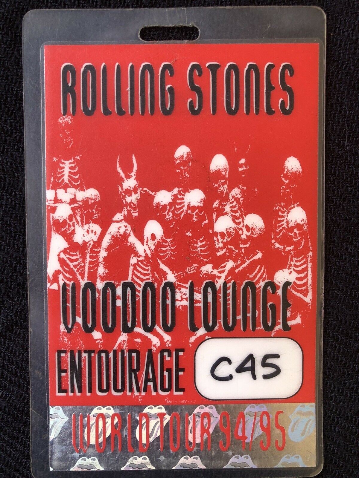 Rolling Stones 94/95 Voodoo Lounge Tour Entourage Backstage Pass