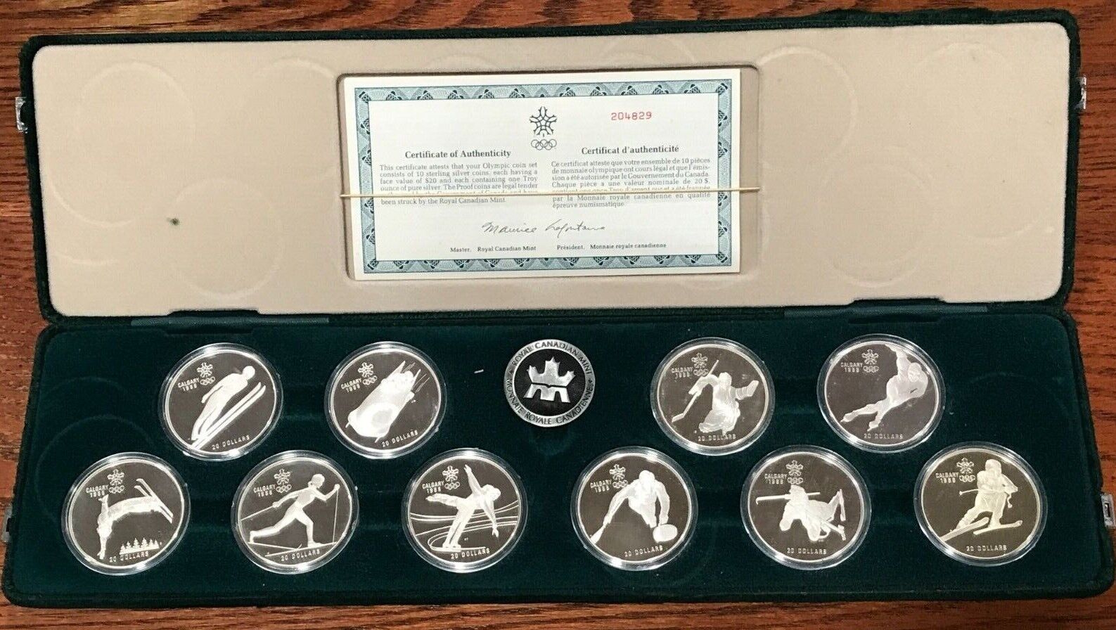 PROOF 1984 CANADA CALGARY WINTER OLYMPICS SILVER 10 1 OZ ASW STERLING COINS-JUL1
