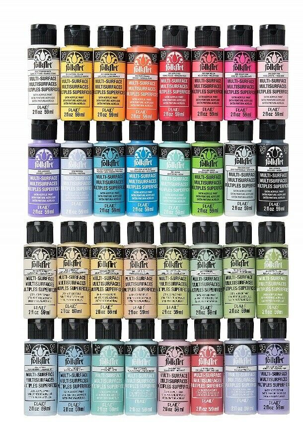Folkart Multi-surface Acrylic Paint 2 Oz Bottles Over 65 Colors To Choose From!