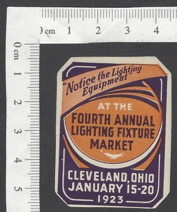 1923 4th Annual Lighting Fixture Market, Cleveland, Ohio Poster Stamp Mh