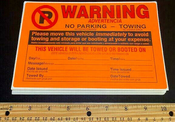 50 (REAL) VIOLATION STICKERS ⭐READ BEFORE BUYING OTHERS!⭐ NO PARKING TOW WARNING