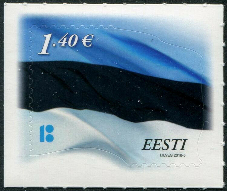 Herrickstamp New Issues Estonia Sc.# 862 Flag 1.40 Self-adhesive