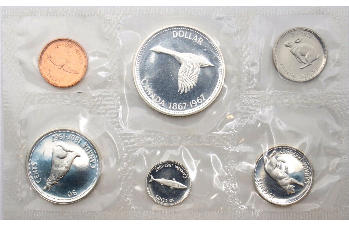 Canada 1967 Centennial  Proof Like Uncirculated Coin Set PL 1.1 OZ Pure Silver