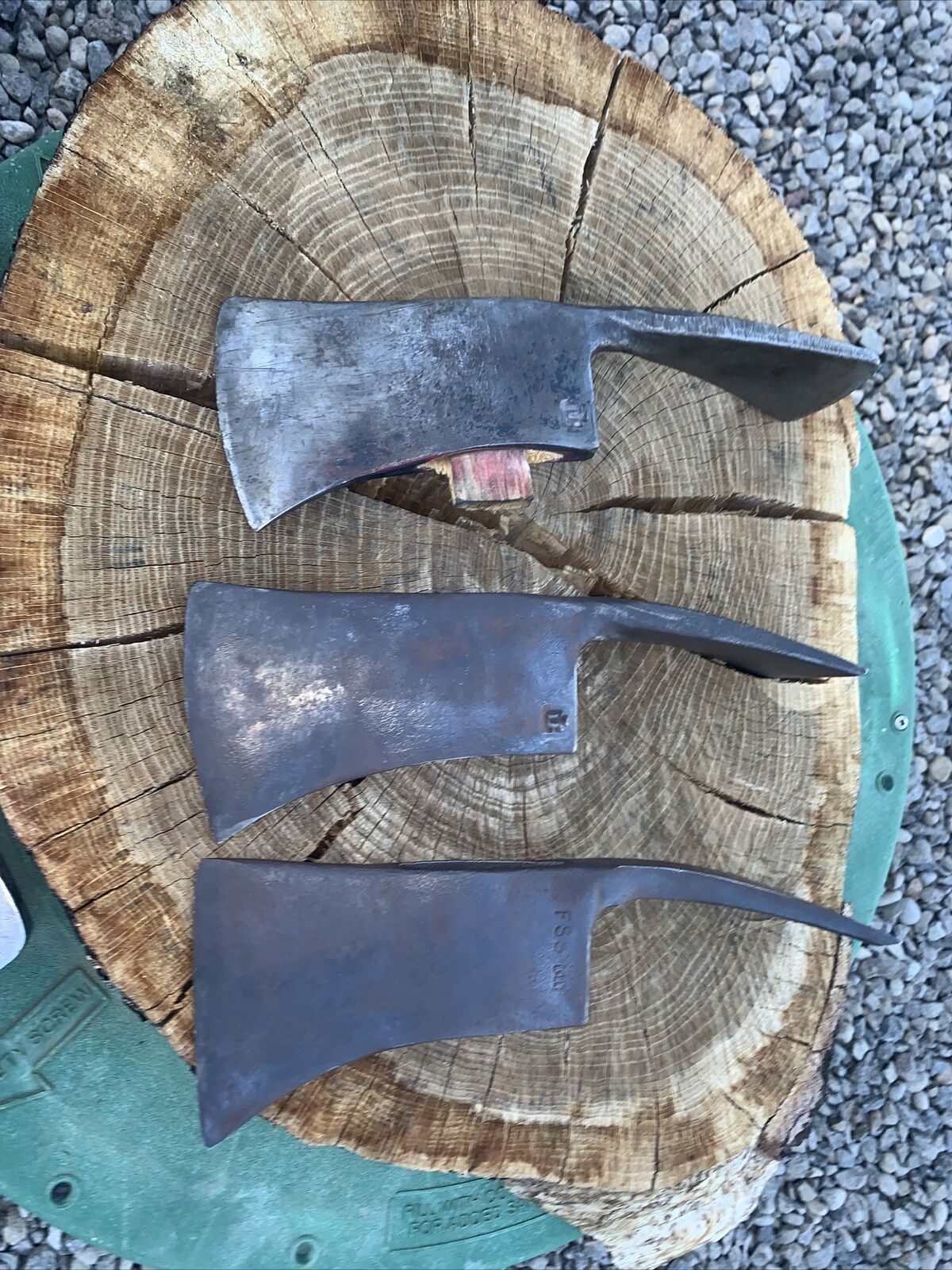 Vintage Set if 3 FSS Pulaski Axes, As found