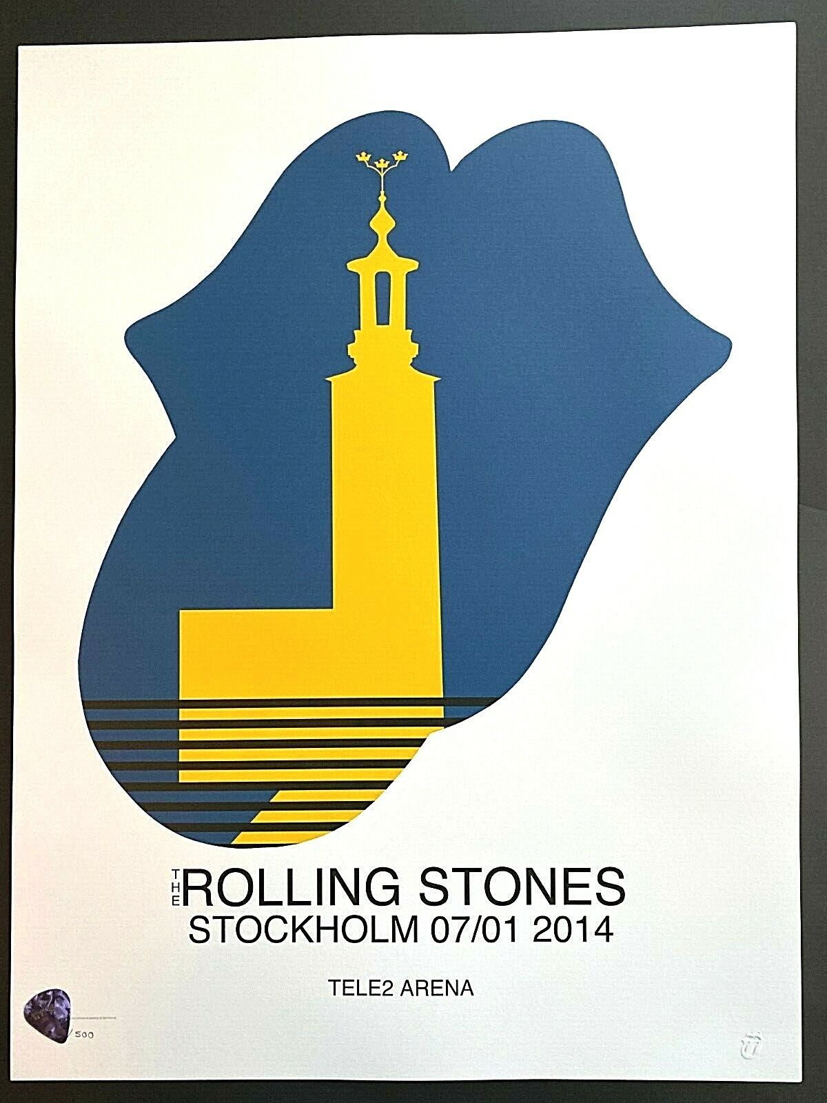 Original ROLLING STONES 14 On Fire Tour 2014 STOCKHOLM SWEDEN #/500 Poster Print