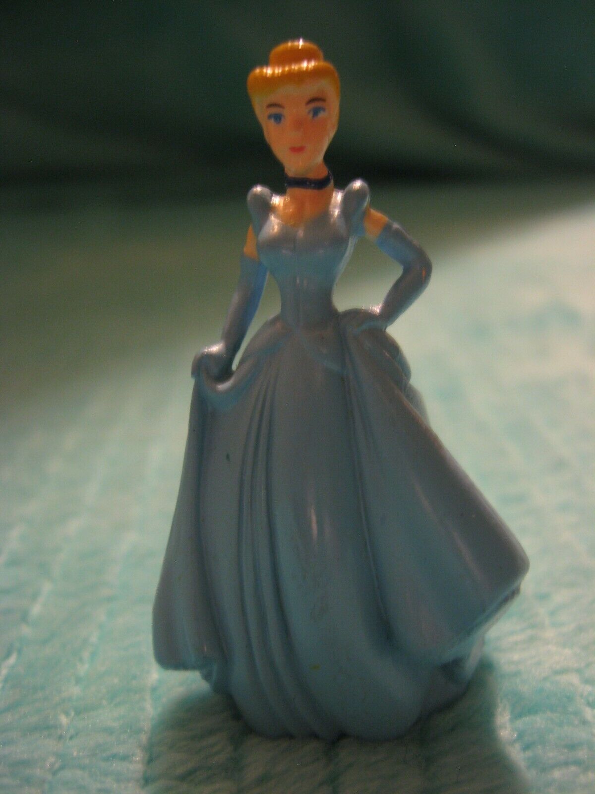 Vintage Disney Cinderella Figure Toy Pvc Blue Dress Cake Topper 2"